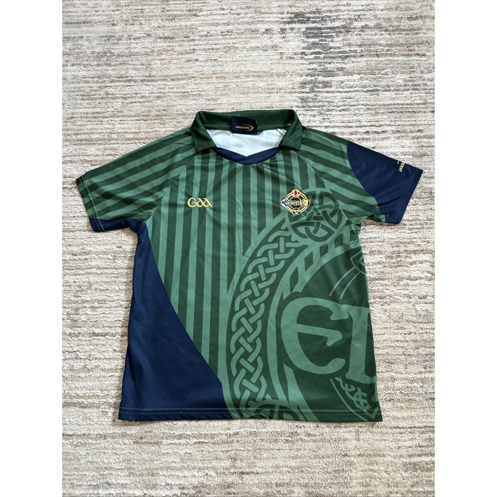 Lansdowne Ireland GAA Gaelic Rugby Jersey Youth Sz 11-12(M) Celtic Cross Collar